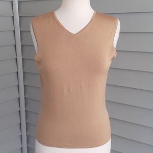 Gucci tan knit blouse vest vintage 90s